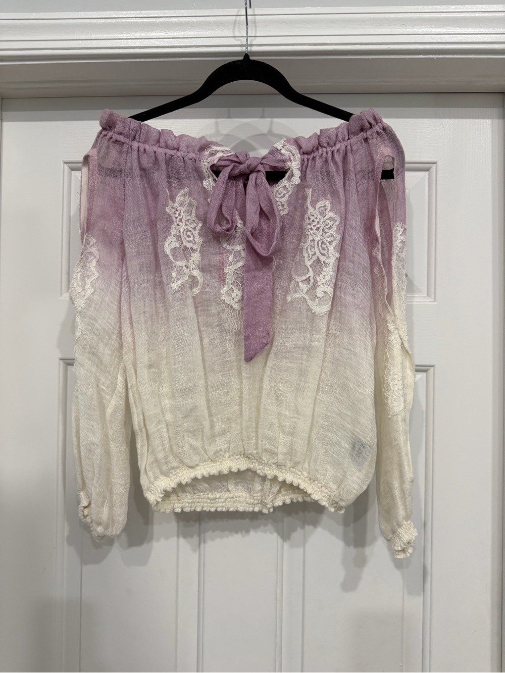 Vanita Rosa linen scrunch top